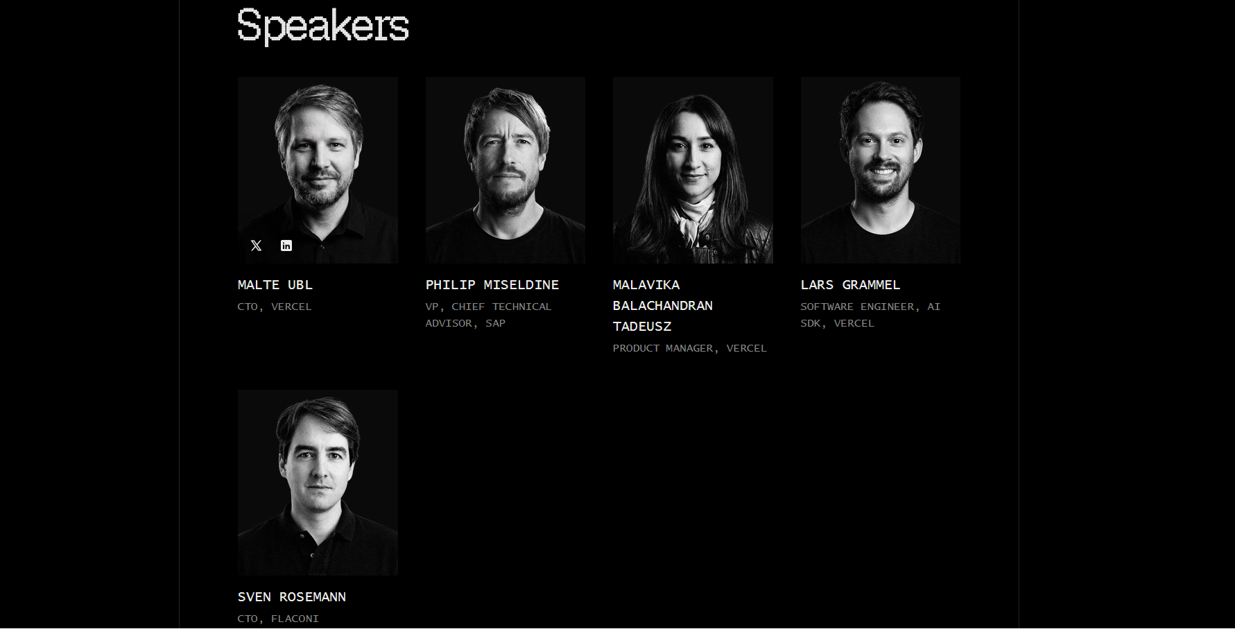 Speaker / Team Section from Vercel