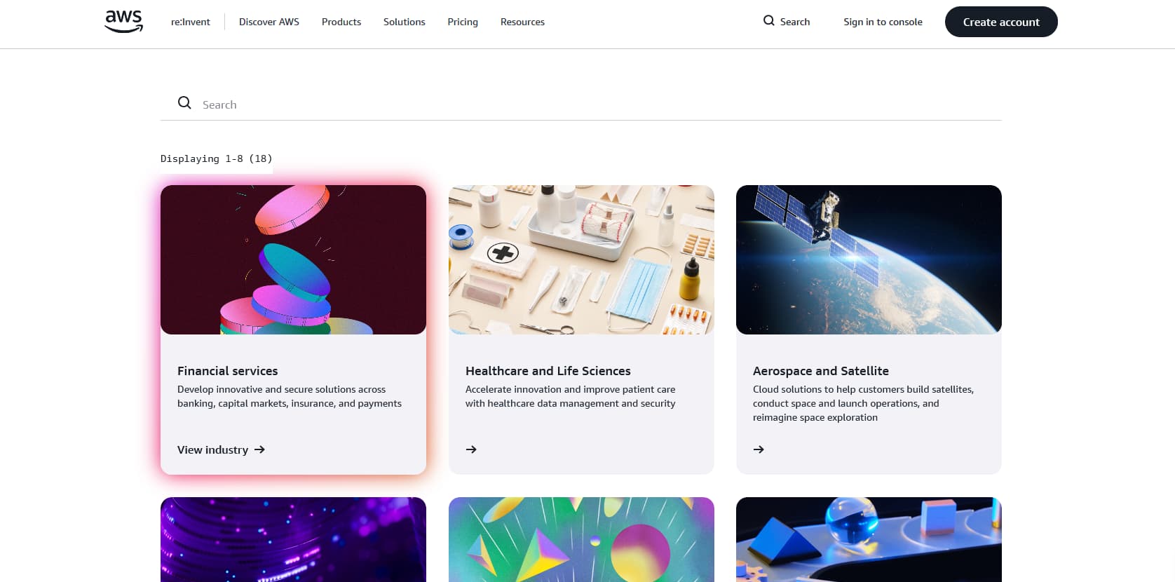 Card and Hover Effect from Amazon Web Services